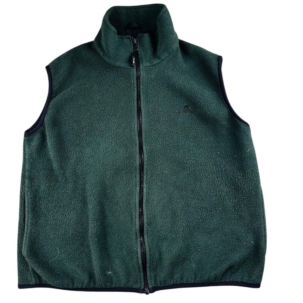 EMS Pinnacle Performance Fleece Vest Women Large Green Full Zip High Neck‎